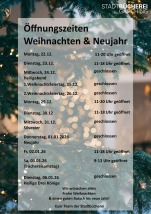 Öffnungszeiten Weihnachten Stadtbücherei 25 26