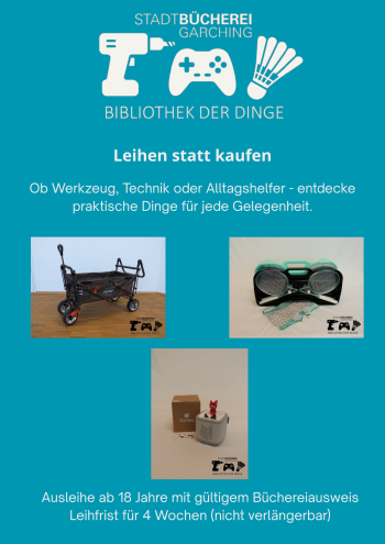 Plakat Bibliothek der Dinge Marktplatz weiß